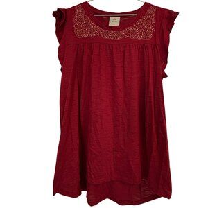 NWT Knox Rose burgundy top with gold accents L